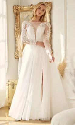 Nox Anabel Bridal JE911 - Illusion Bateau Bridal Gown -Wedding Dress Shop nox anabel bridal je911 illusion bateau bridal gown bridal dresses 29787499102291