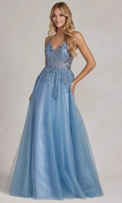 Nox Anabel E1125 - Glittered Tulle Prom Dress -Wedding Dress Shop nox anabel e1125 glittered tulle prom dress prom dresses 32147903348819