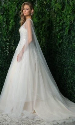 Nox Anabel JE947 - V Neck Bridal Gown With Shoulder Sash 14 Nox Anabel JE947 - V Neck Bridal Gown With Shoulder Sash -Wedding Dress Shop nox anabel je947 v neck bridal gown with shoulder sash wedding dresses 32148068532307