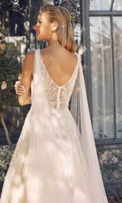 Nox Anabel JE947 - V Neck Bridal Gown With Shoulder Sash 20 Nox Anabel JE947 - V Neck Bridal Gown With Shoulder Sash -Wedding Dress Shop nox anabel je947 v neck bridal gown with shoulder sash wedding dresses 32148068663379