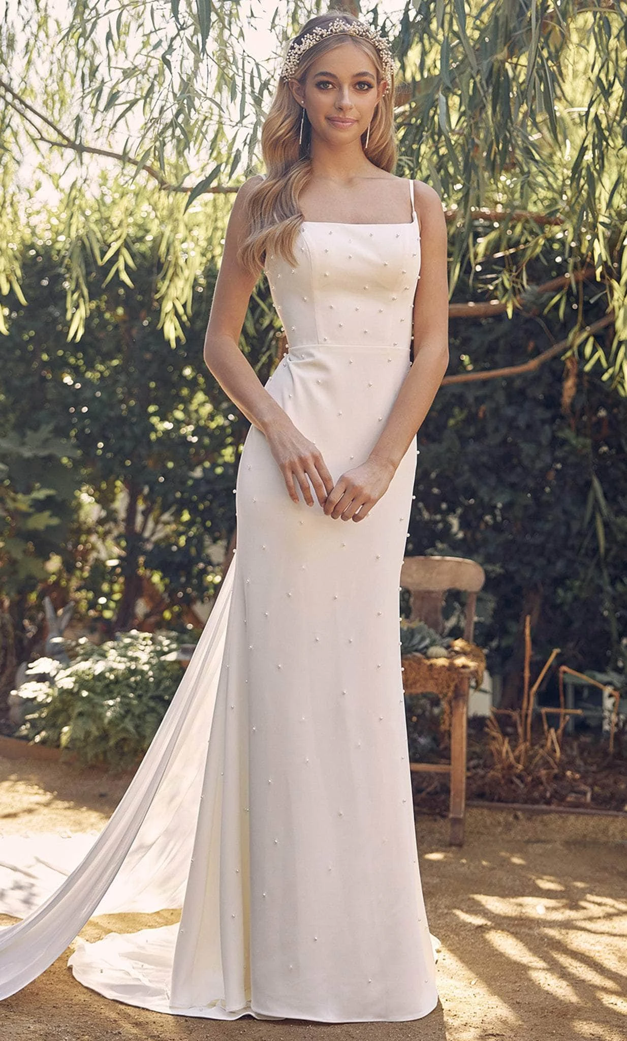 Nox Anabel QW963 - Pearl Appliqued Bridal Dress 1 Nox Anabel QW963 - Pearl Appliqued Bridal Dress