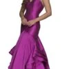 Nox Anabel - Sweetheart Bodice Ruffled Mikado Trumpet Evening Gown C034 - 1 Pc Magenta In Size 3XL Available