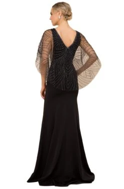 Nox Anabel - Y531 Embellished V-neck Trumpet Dress With Train -Wedding Dress Shop nox anabel y531 embellished v neck trumpet dress with train mother of the bride dresses 28086255943763