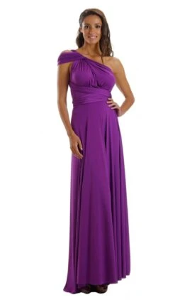 Poly USA - 7022 Twist And Tie Long Convertible Jersey Dress