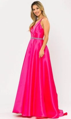 Poly USA 8690 - V-Neck Surplice Bodice Mikado Evening Gown