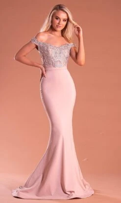 Portia And Scarlett - PS21190 Embroidered Off Shoulder Mermaid Dress