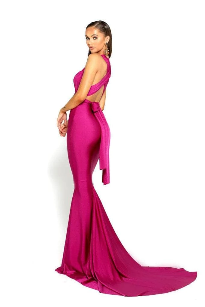 Portia And Scarlett PS6110 - Plunging Neck Sheath Formal Dress 2 Portia And Scarlett PS6110 - Plunging Neck Sheath Formal Dress - Image 2