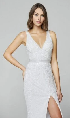 Primavera Couture - 3725 Beaded Sleeveless V-Neck Long Gown -Wedding Dress Shop primavera couture 3725 beaded sleeveless v neck long gown special occasion dress 29494887022675