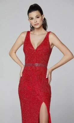 Primavera Couture - 3725 Beaded Sleeveless V-Neck Long Gown -Wedding Dress Shop primavera couture 3725 beaded sleeveless v neck long gown special occasion dress 29494887088211