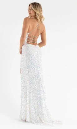 Primavera Couture - 3791 V-Neck Sequin Lace Up Dress -Wedding Dress Shop primavera couture 3791 v neck sequin lace up dress special occasion dress 29492390395987