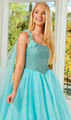 Rachel Allan 50156 - Bedazzled Asymmetric Evening Gown -Wedding Dress Shop rachel allan 50156 bedazzled asymmetric evening gown evening dresses 30778379206739