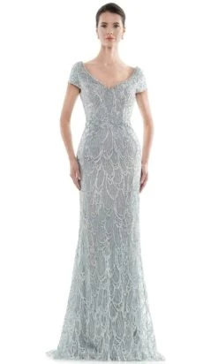 Rina Di Montella - Fully Embroidered Formal Gown RD2716 - 1 Pc Sea Glass In Size 8 Available