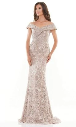 Rina Di Montella - RD2740 Off Shoulder Ornate Lace Gown