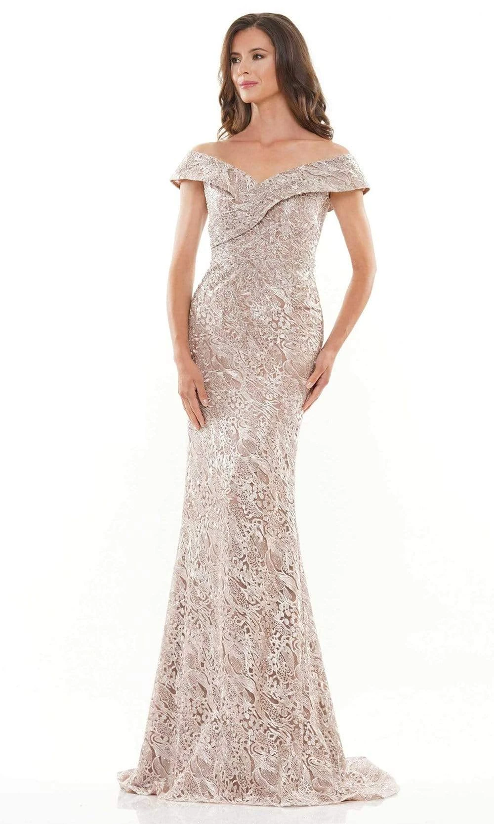 Rina Di Montella - RD2740 Off Shoulder Ornate Lace Gown 1 Rina Di Montella - RD2740 Off Shoulder Ornate Lace Gown