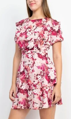 Sage Collective SU07D11 - Ruffle Floral Short Dress -Wedding Dress Shop sage collective su07d11 ruffle floral short dress cocktail dresses 31653267996755