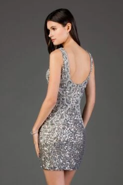 SCALA - 60046 Sequined Scalloped Square Cocktail Dress -Wedding Dress Shop scala 60046 sequined scalloped square cocktail dress special occasion dress 11635708493907
