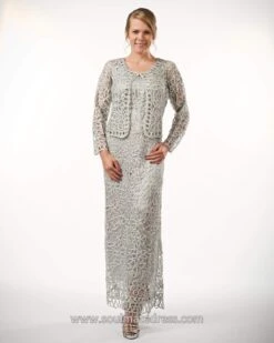 Soulmates C12016 - Beaded Hand Crochet Evening Dress -Wedding Dress Shop soulmates beaded hand crochet bolero jacket dress set clothing set 29231841083475