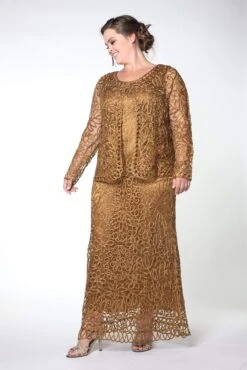 Soulmates C12016 - Beaded Hand Crochet Evening Dress -Wedding Dress Shop soulmates beaded hand crochet bolero jacket dress set clothing set 29232481239123