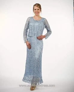 Soulmates C12016 - Beaded Hand Crochet Evening Dress -Wedding Dress Shop soulmates beaded hand crochet bolero jacket dress set clothing set 29233383014483