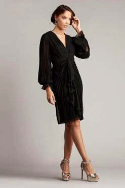 Tadashi Shoji AVO22075M - Long Sleeve Pleated Detail Formal Dress 14 Tadashi Shoji AVO22075M - Long Sleeve Pleated Detail Formal Dress -Wedding Dress Shop tadashi shoji avo22075m long sleeve pleated detail formal dress special occasion dress 32166057017427