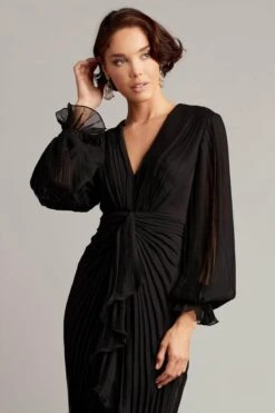 Tadashi Shoji AVO22075M - Long Sleeve Pleated Detail Formal Dress 16 Tadashi Shoji AVO22075M - Long Sleeve Pleated Detail Formal Dress -Wedding Dress Shop tadashi shoji avo22075m long sleeve pleated detail formal dress special occasion dress 32166057082963