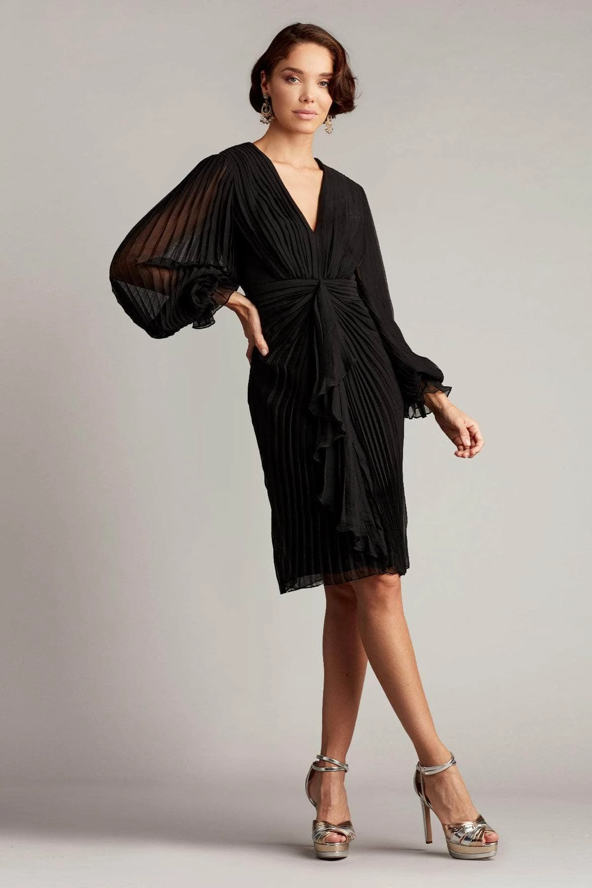 Tadashi Shoji AVO22075M - Long Sleeve Pleated Detail Formal Dress 7 Tadashi Shoji AVO22075M - Long Sleeve Pleated Detail Formal Dress - Image 7