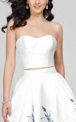 Terani Couture - Two-Piece Floral Pleated A-Line Gown 1711P2703 -Wedding Dress Shop terani couture two piece floral pleated a line gown 1711p2703 special occasion dress 5521733386297